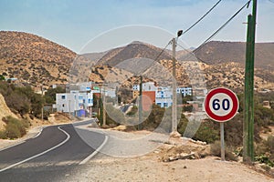 Mountain road to Paradise Valley. Atlas mountains, Morocco.