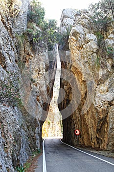 Mountain road to Sa Calobra. Mallorca, Spain