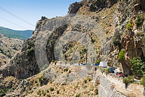 Mountain road and tunnel Crete