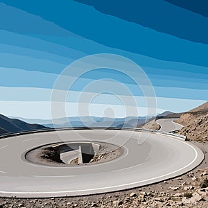 Mountain Road Winding Path Scenic View