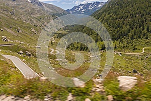 Mountain roads between Ceresole Reale and the Nivolet hill in Italy