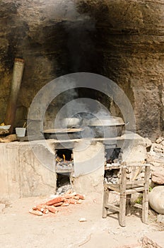 Mountain roadside simple kitchen