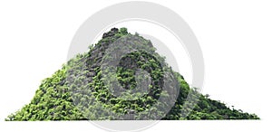 mountain rock with forest at thailand isolate on white background