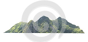 mountain rock with forest at thailand isolate on white background