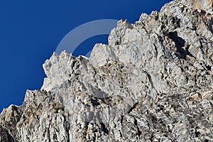 Mountain rock formation jagged cliffs