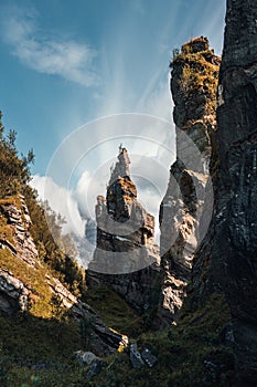 Mountain rocks formations landscape in Norway travel destinations scenery