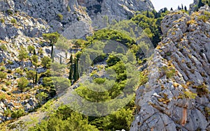 Mountain rocks landscape of Omis