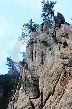 Mountain and rocks during trek GR20 in corsica photo