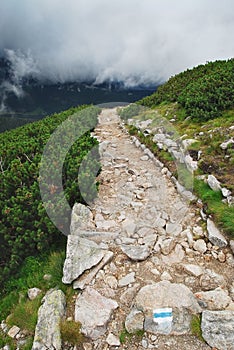 Mountain rocky path