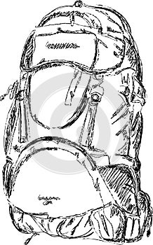 Mountain rucksack, sketch