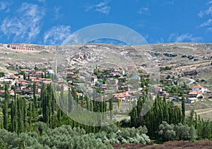 Mountain rural landscape in Cappadocia, Anatolia, Turkey