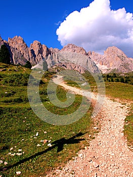 Mountain's path in Dolomites