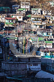 Mountain`s village in the morning with sunlight at Lachen in North Sikkim, India