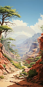 Desert Trail: A Multilayered Painting Inspired By Greg Hildebrandt And Eiichiro Oda photo