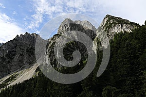 The mountain scenery around the top of the Zwieselalmhoehe, Salzkammergut, Salzburg, Austria