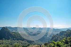 Mountain scenery with beautiful blue sky