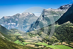 Mountain scenery in Jotunheimen National Park in Norway