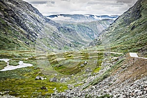 Mountain scenery in Jotunheimen National Park in Norway