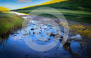 Mountain scenery with lake