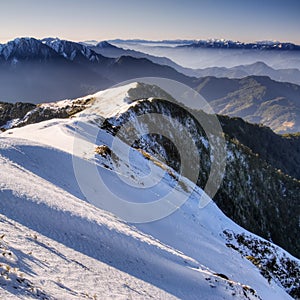 Mountain scenery of snow slope