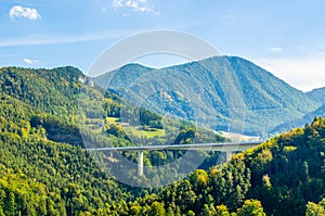 mountain scenery surrounding Semmering railway in Austria...IMAGE