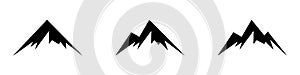 Mountain shape collction. Mountain icon set. Mountain vector logo, sign, symbol. Nature landscape. Adventure tourism. Design