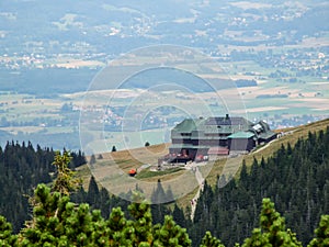 Mountain shelter Strzecha Akademicka in Sudetes.