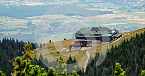 Mountain shelter Strzecha Akademicka in Sudetes.