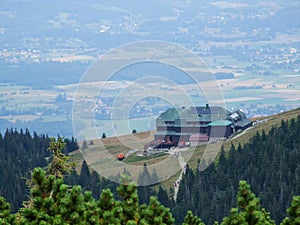 Mountain shelter Strzecha Akademicka in Sudetes.