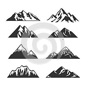 Mountain Silhouette Clip art set