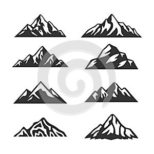 Mountain Silhouette Clip art set