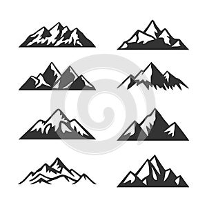 Mountain Silhouette Clip art vector set
