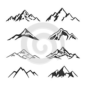 Mountain Silhouette Clipart Collection set photo