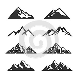 Mountain Silhouette Clipart vector set