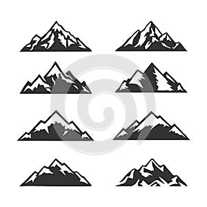 Mountain Silhouette Clipart vector set