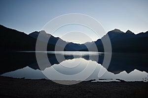 Mountain Silhouette Reflecting in a Lake