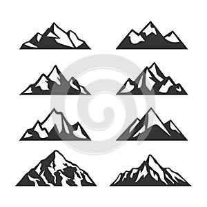 Mountain Silhouette vector set