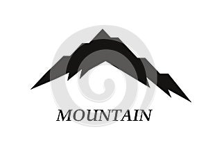 Mountain silhouettes overlook. Vector rocky hills terrain vector, mountains silhouette set isolated on white background