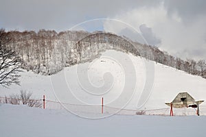 Mountain skiing and snowboarding in Gala Yazawa Snow Resort, Niigata, Japan