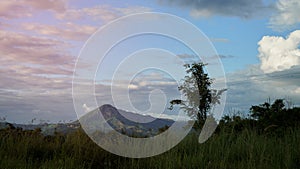 Mountain and Sky. Cloudscape and Clear Sky in October in Laos.