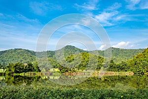 The mountain and the sky in dam ,Supanburi.