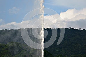 Mountain sky and fountain