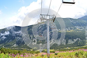 Mountain slope with chairlift