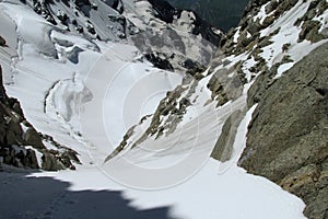 Mountain snow couloir landscape