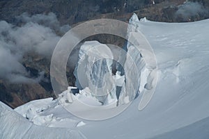 Mountain snow crack, bergschrund