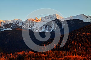 Mountain snowy landscape horizon