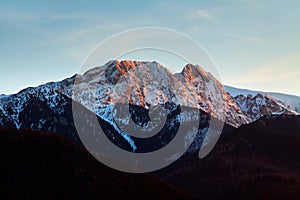 Mountain snowy landscape horizon