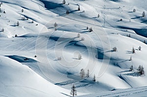 Mountain snowy landscape, Simplon pass