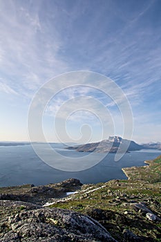 Mountain and soft clouds