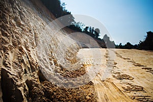 Mountain of soil after being dig